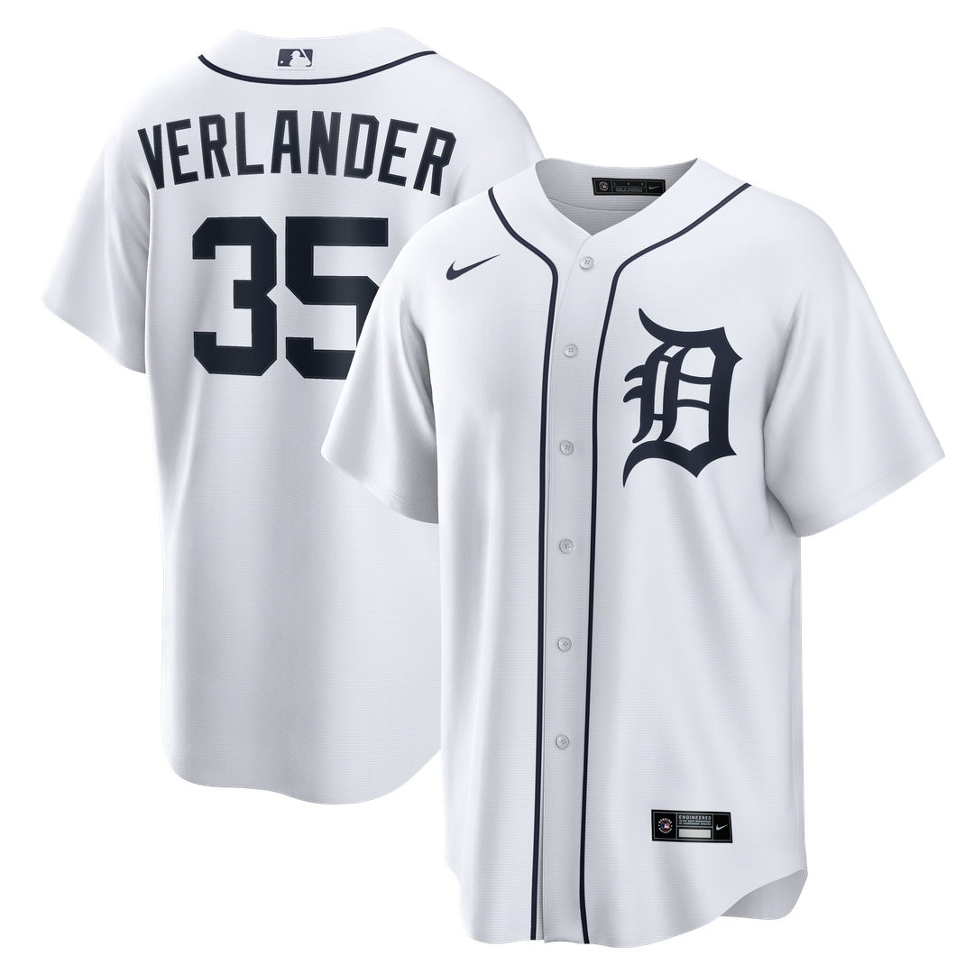 Detroit Tigers Justin Verlander Home Replica Jersey — White