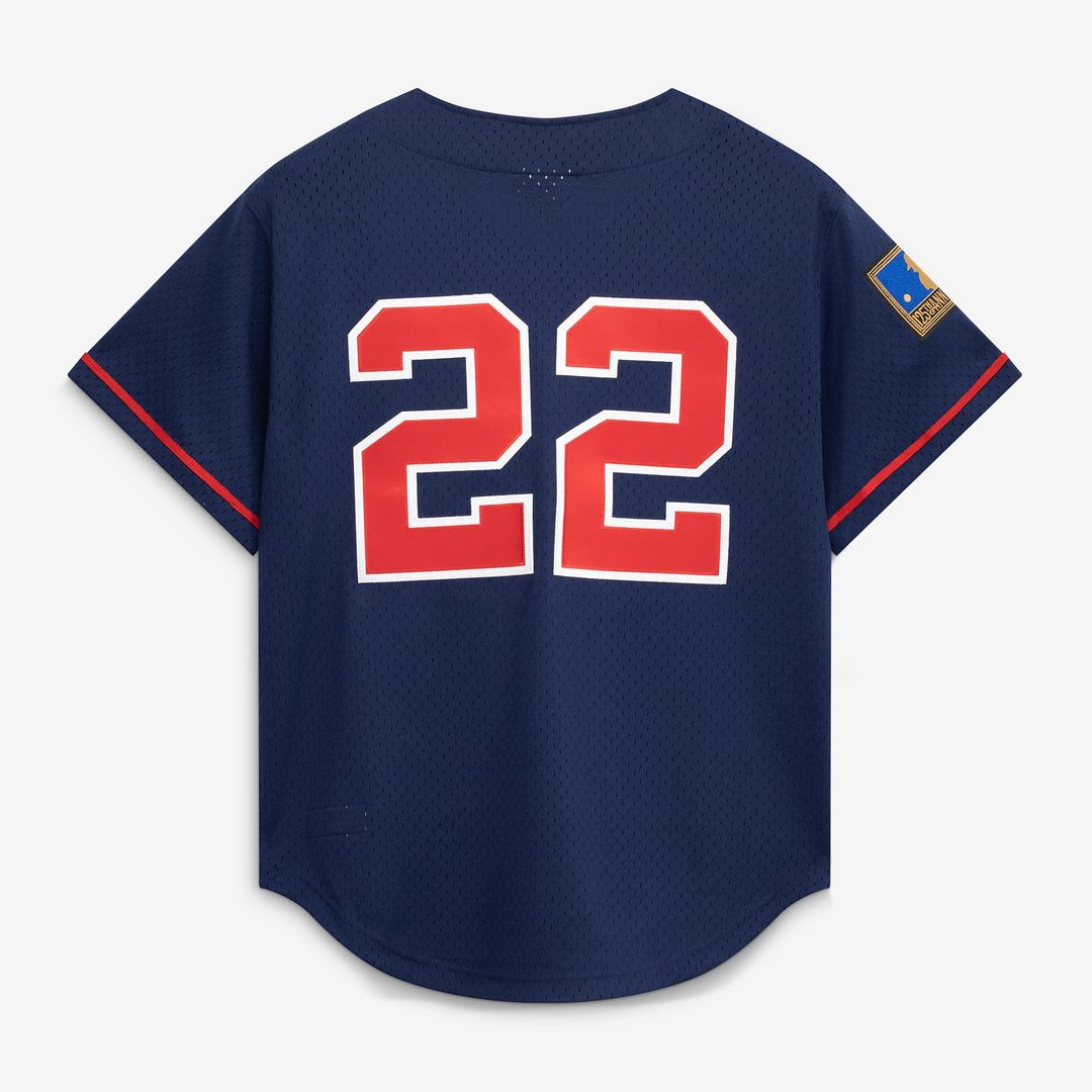 Bo Jackson California Angels Cooperstown Mesh Batting Practice Button-Up Jersey — Navy