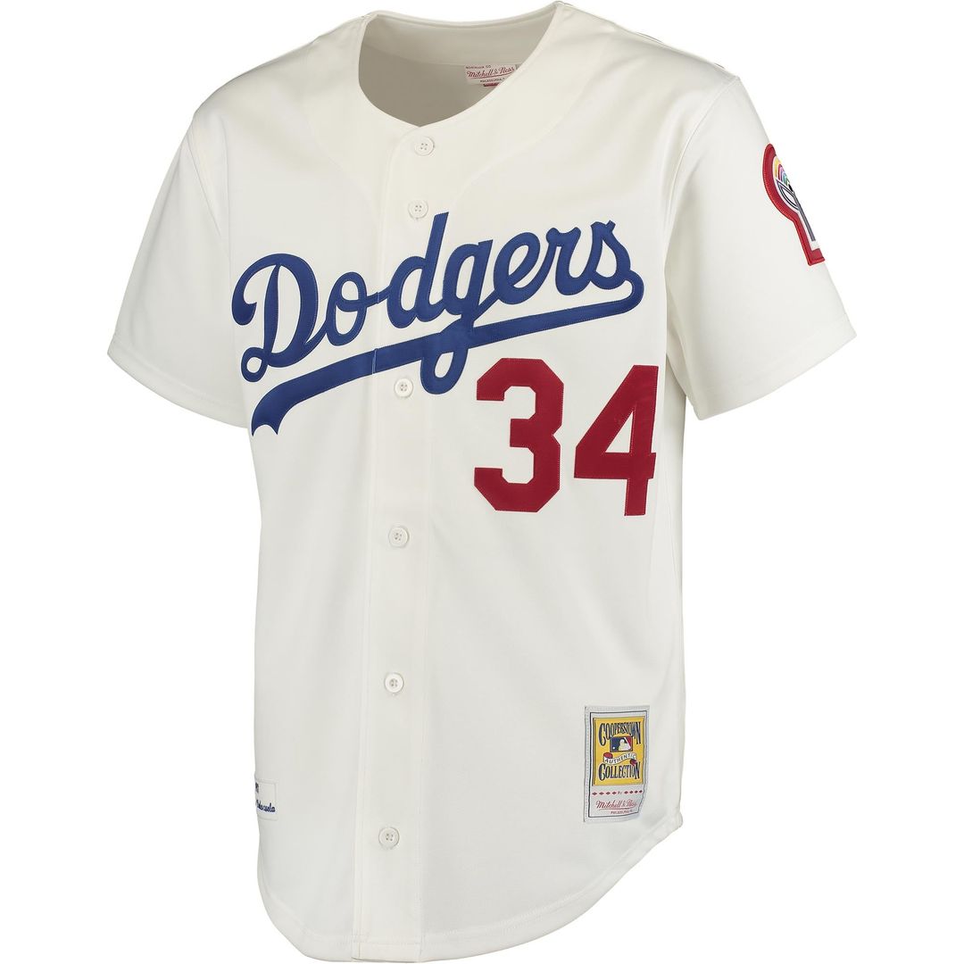 Los Angeles Dodgers Fernando Valenzuela Road 1981 Cooperstown Authentic Jersey — Gray
