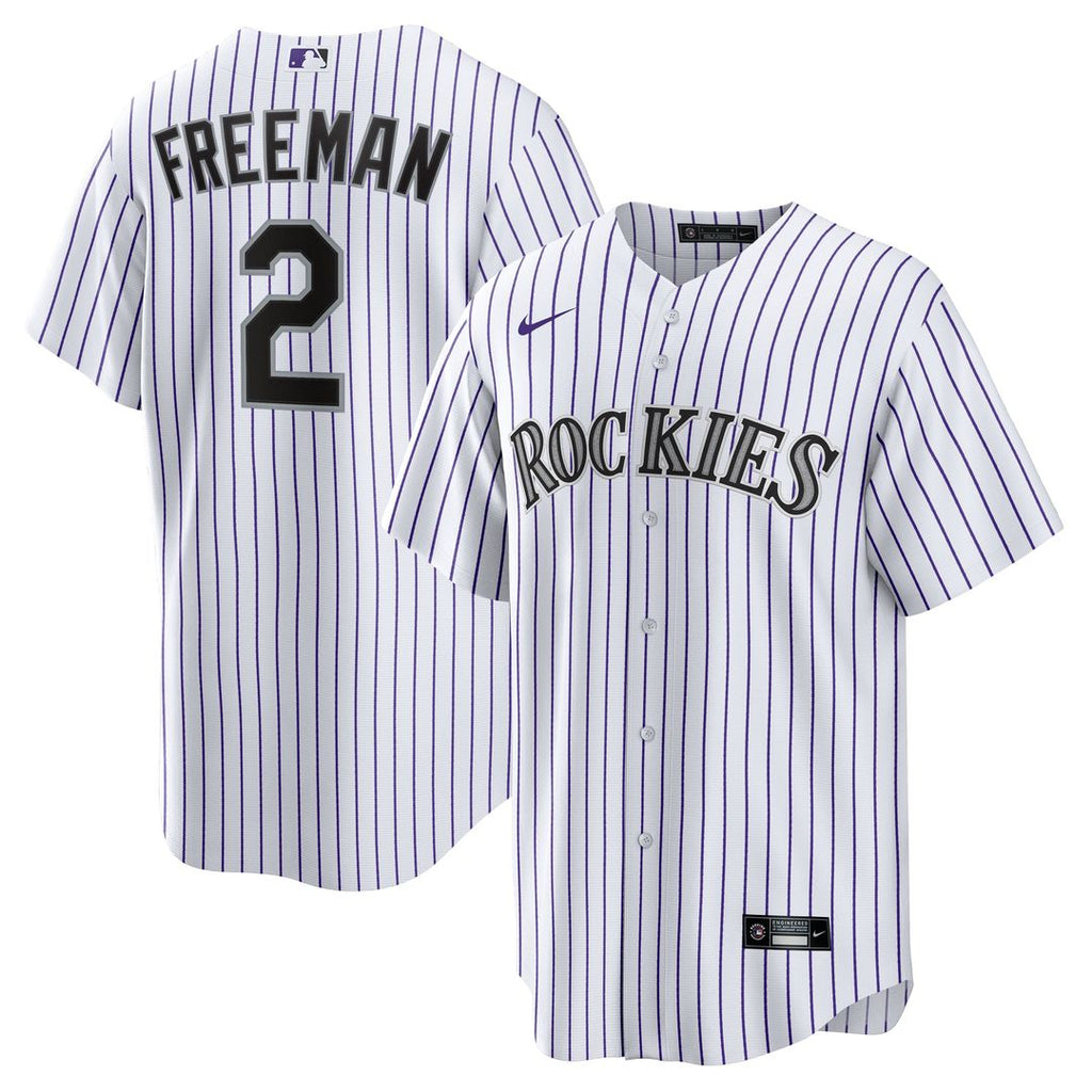 Colorado Rockies Tyler Freeman Home Replica Jersey — White