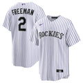 Colorado Rockies Tyler Freeman Home Replica Jersey — White