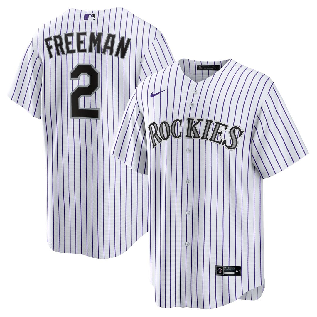 Colorado Rockies Tyler Freeman Home Replica Jersey — White