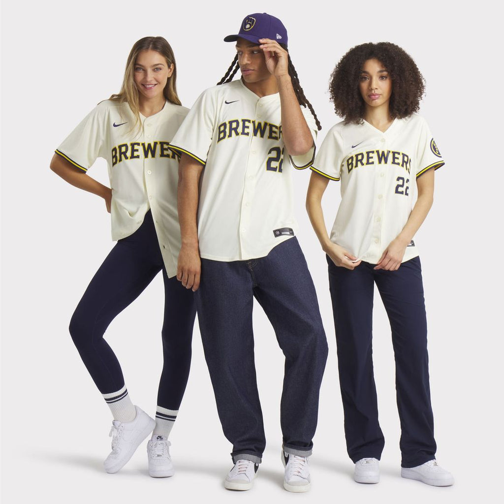 Milwaukee Brewers Christian Yelich Home Limited Jersey — Cream