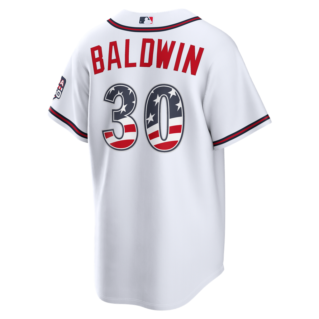 Atlanta Braves Drake Baldwin USA 250 Fourth of July Home Stadium Jersey — White