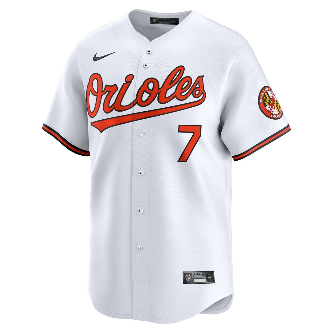 Baltimore Orioles Jackson Holliday Home Limited Jersey — White