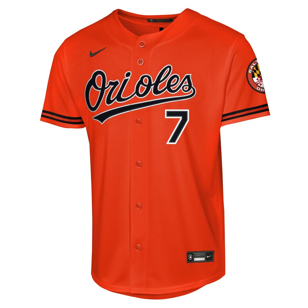Baltimore Orioles Jackson Holliday Youth Alternate 2 Stadium Jersey — Orange