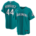 Seattle Mariners Julio Rodríguez Alternate Stadium 50th Season Patch Jersey — Teal