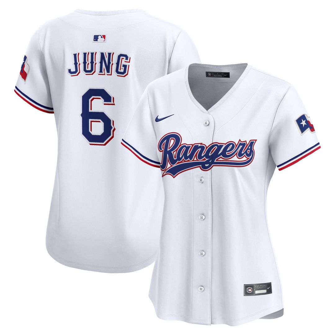 Texas Rangers Josh Jung Women's Home Limited Jersey — White