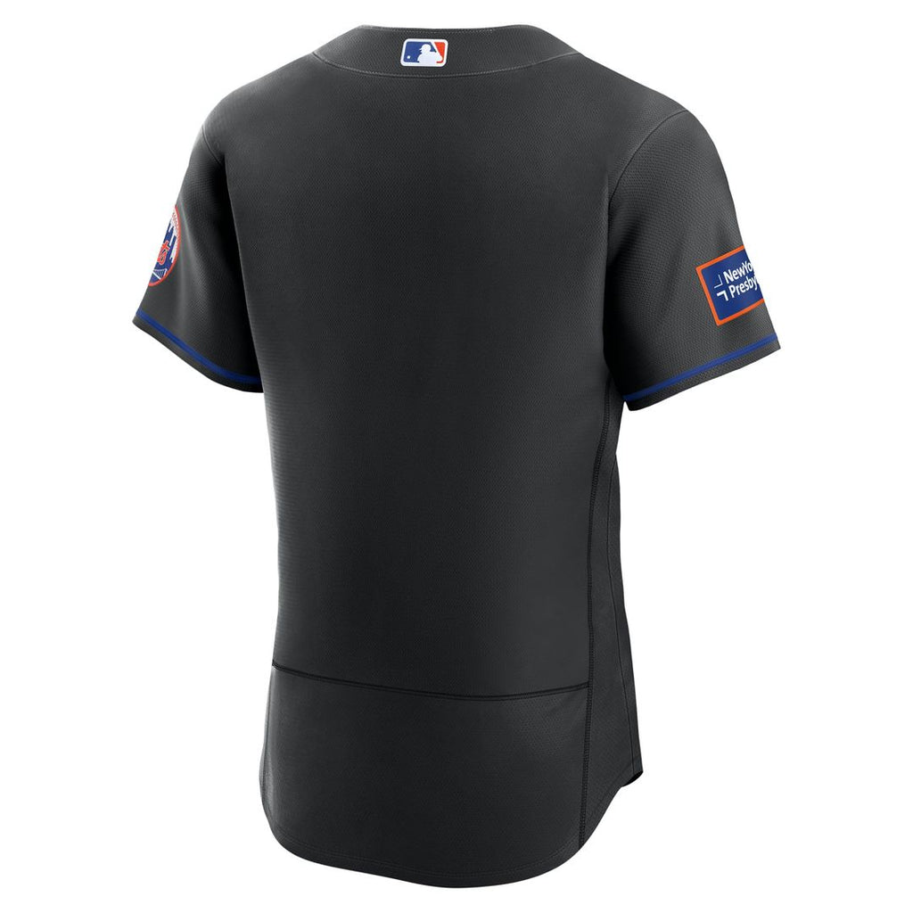 New York Mets Home Sponsor Patch Authentic Jersey — White