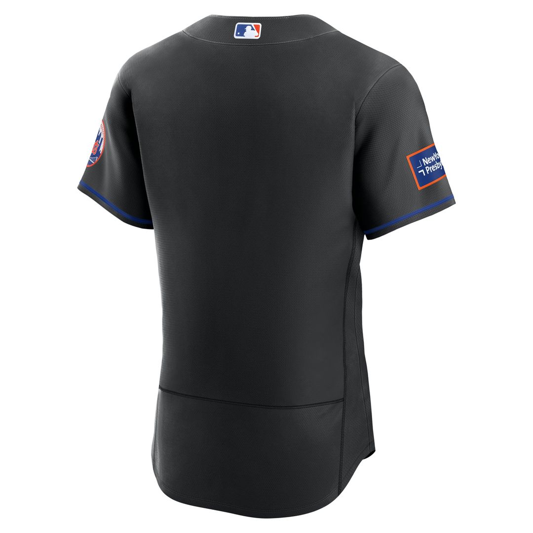 New York Mets Home Sponsor Patch Authentic Jersey — White