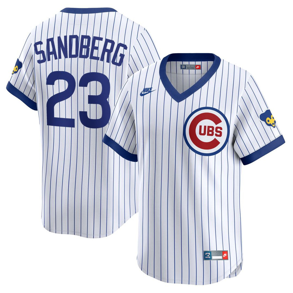 Chicago Cubs Ryne Sandberg Throwback Cooperstown Limited Jersey — White