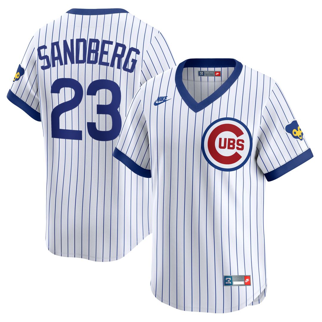 Chicago Cubs Ryne Sandberg Throwback Cooperstown Limited Jersey — White