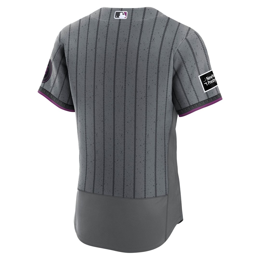 New York Mets City Connect Authentic Sponsor Patch Jersey — Gray