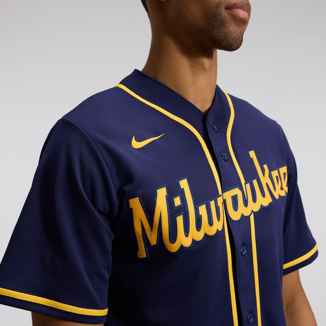 Milwaukee Brewers Alternate Replica Team Jersey — Navy
