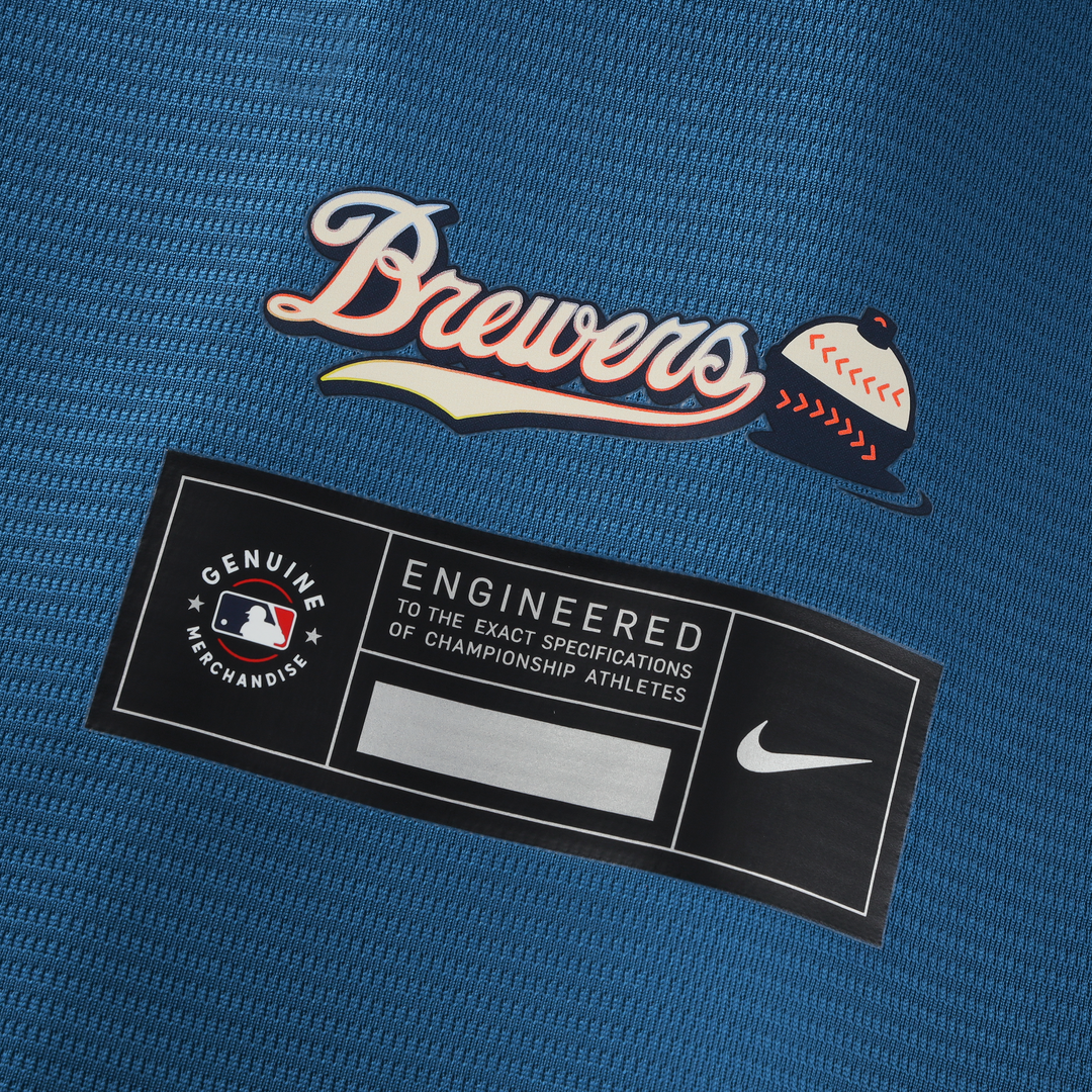 Milwaukee Brewers Christian Yelich 2026 City Connect Stadium Jersey — Mineral Blue