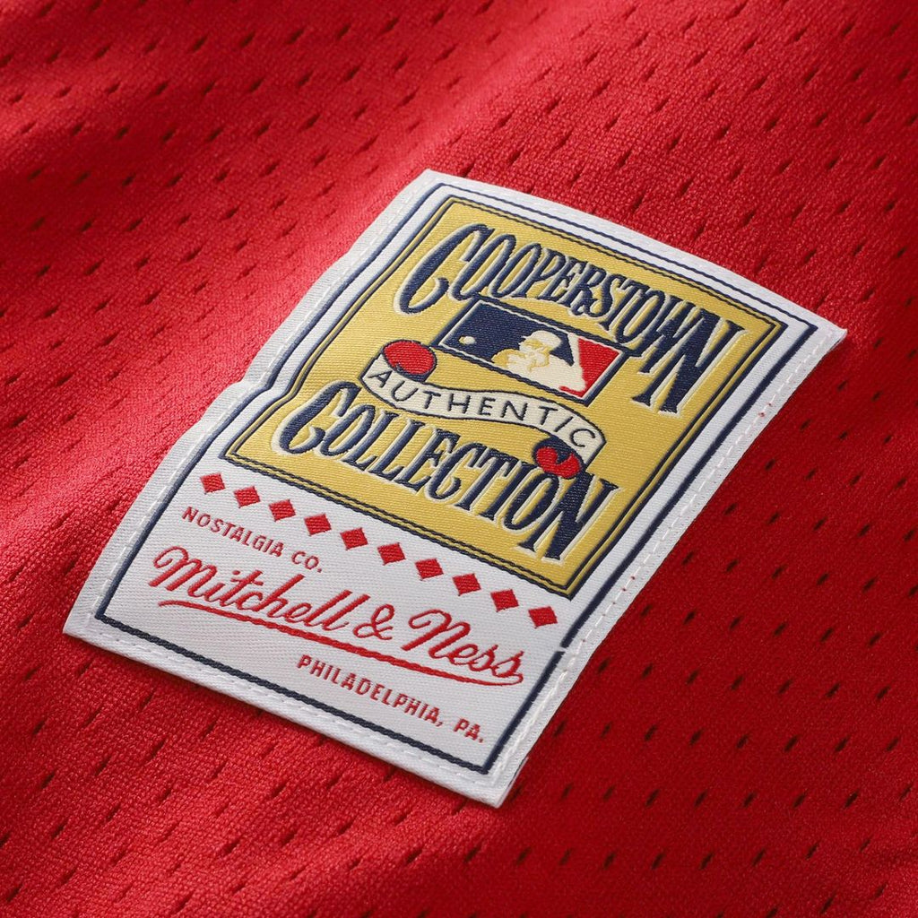 Cincinnati Reds Barry Larkin Cooperstown Mesh Batting Practice Button-Up Jersey — Black