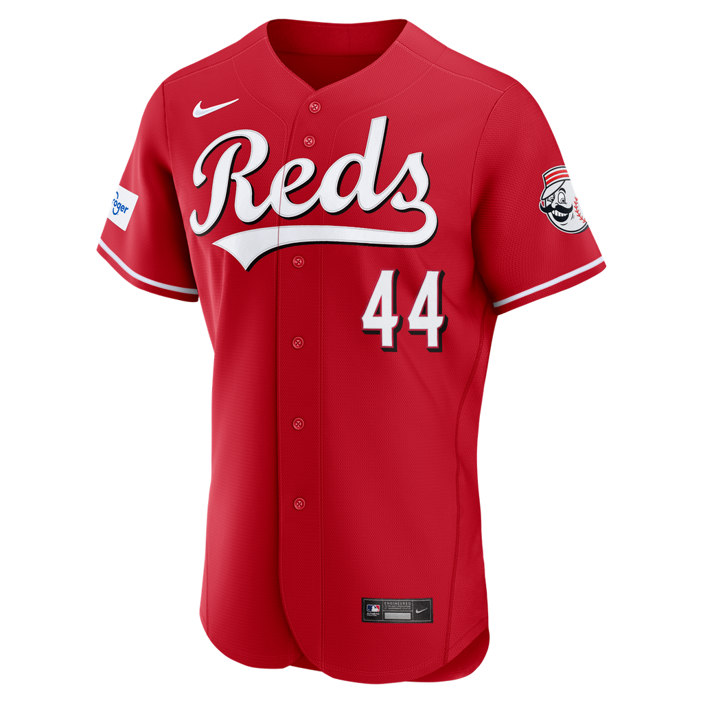 Cincinnati Reds Elly De La Cruz Alternate Authentic Sponsor Patch Jersey — Red