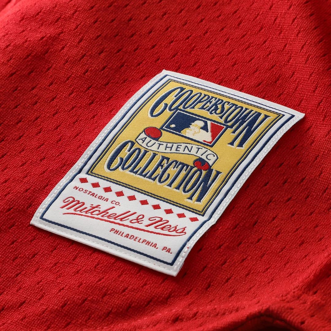 Cincinnati Reds Deion Sanders Cooperstown Mesh Batting Practice Button-Up Jersey — Red