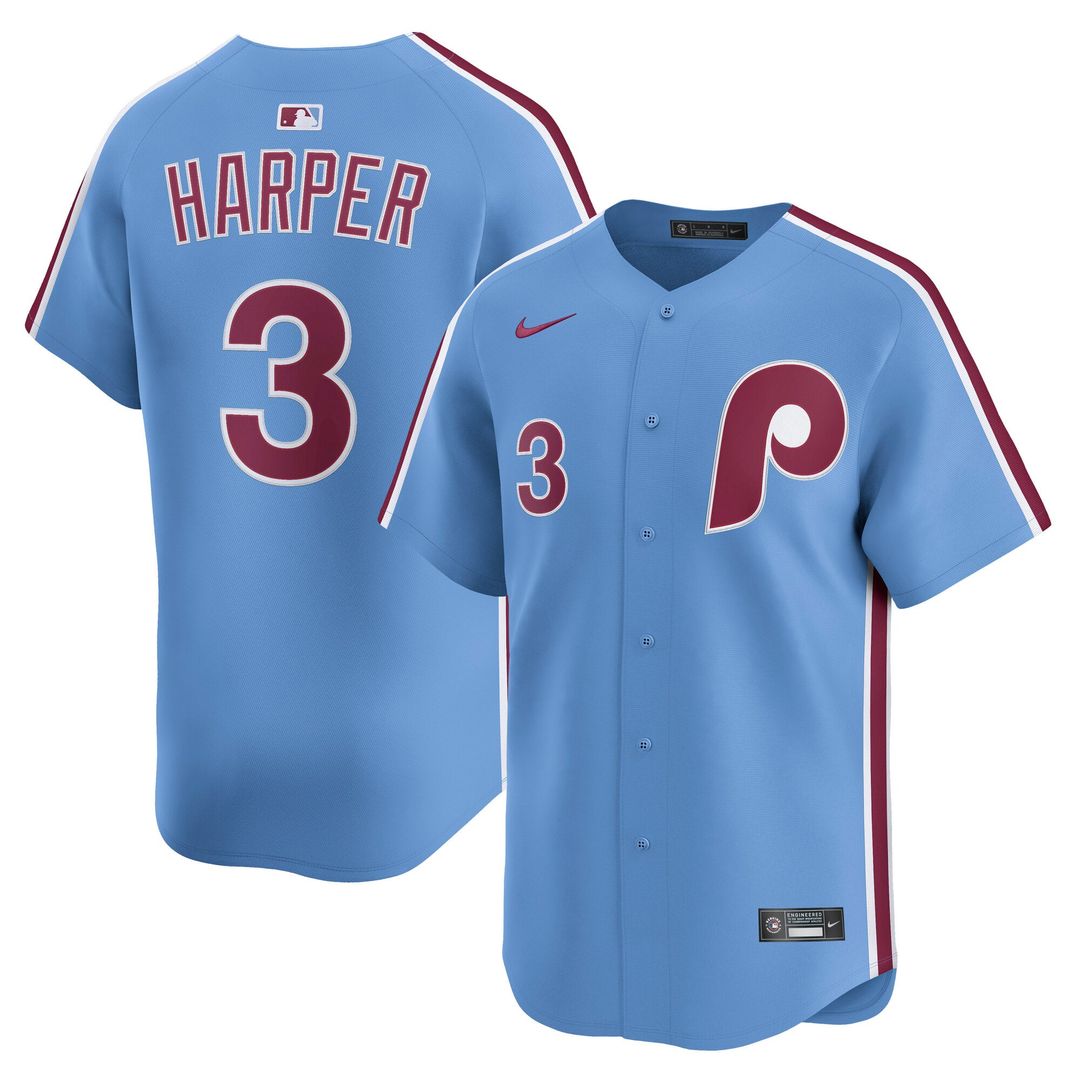 Philadelphia Phillies Bryce Harper Alternate Limited Jersey — Light Blue