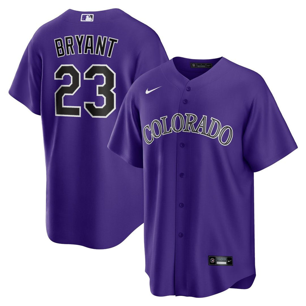 Colorado Rockies Kris Bryant Alternate Replica Jersey — Purple