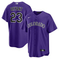 Colorado Rockies Kris Bryant Alternate Replica Jersey — Purple