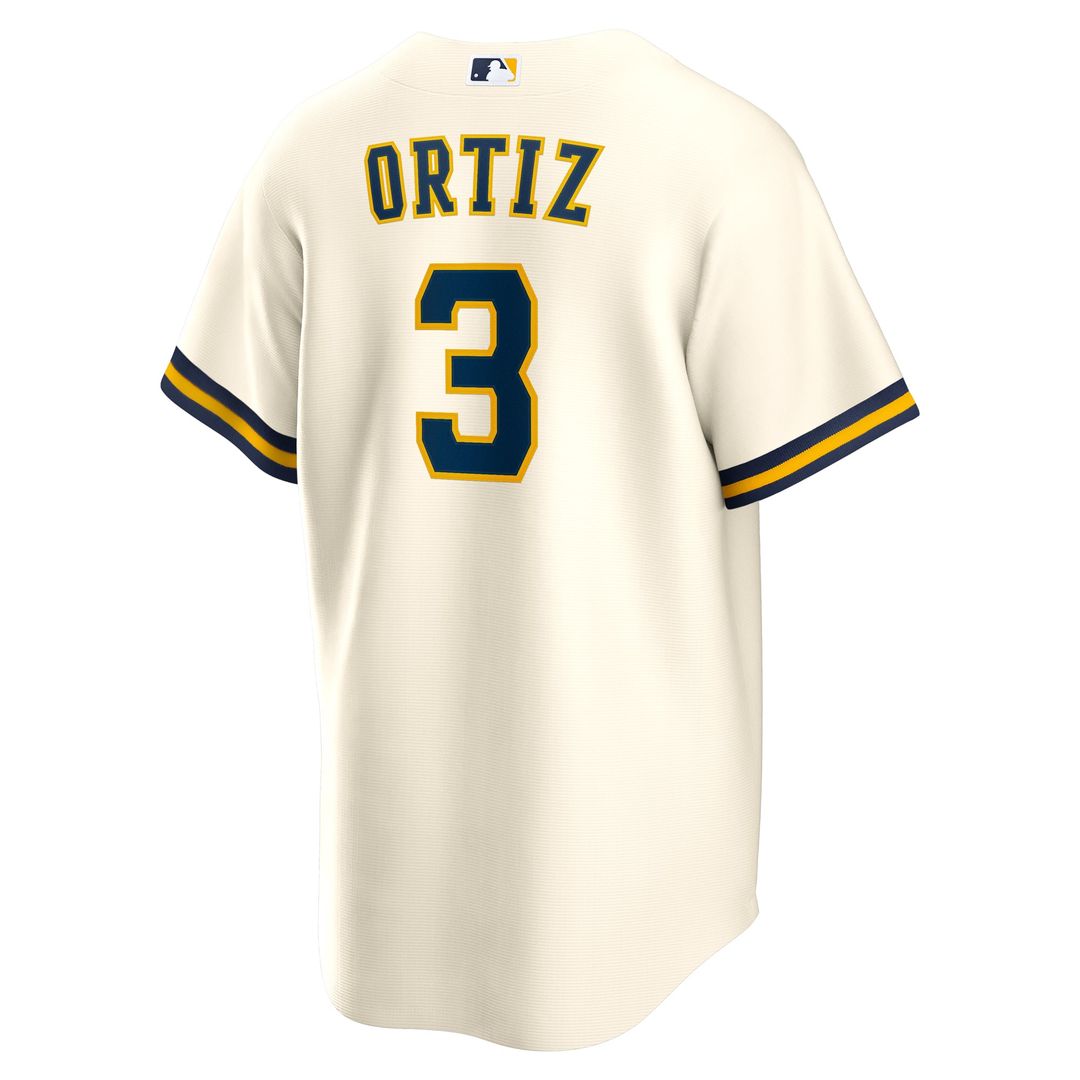 Milwaukee Brewers Joey Ortiz Home Replica Jersey — White