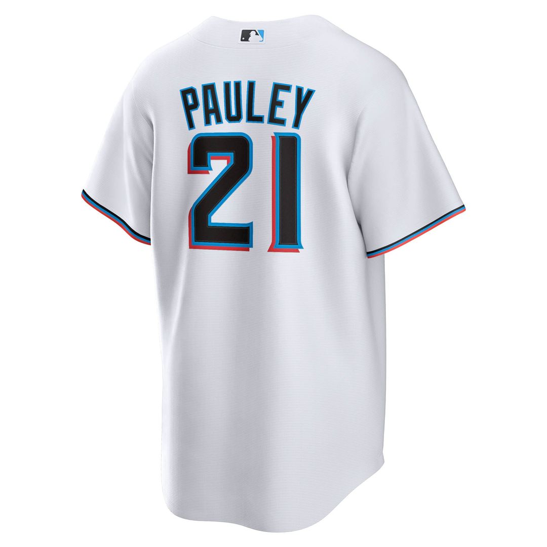 Miami Marlins Graham Pauley Home Replica Jersey — White
