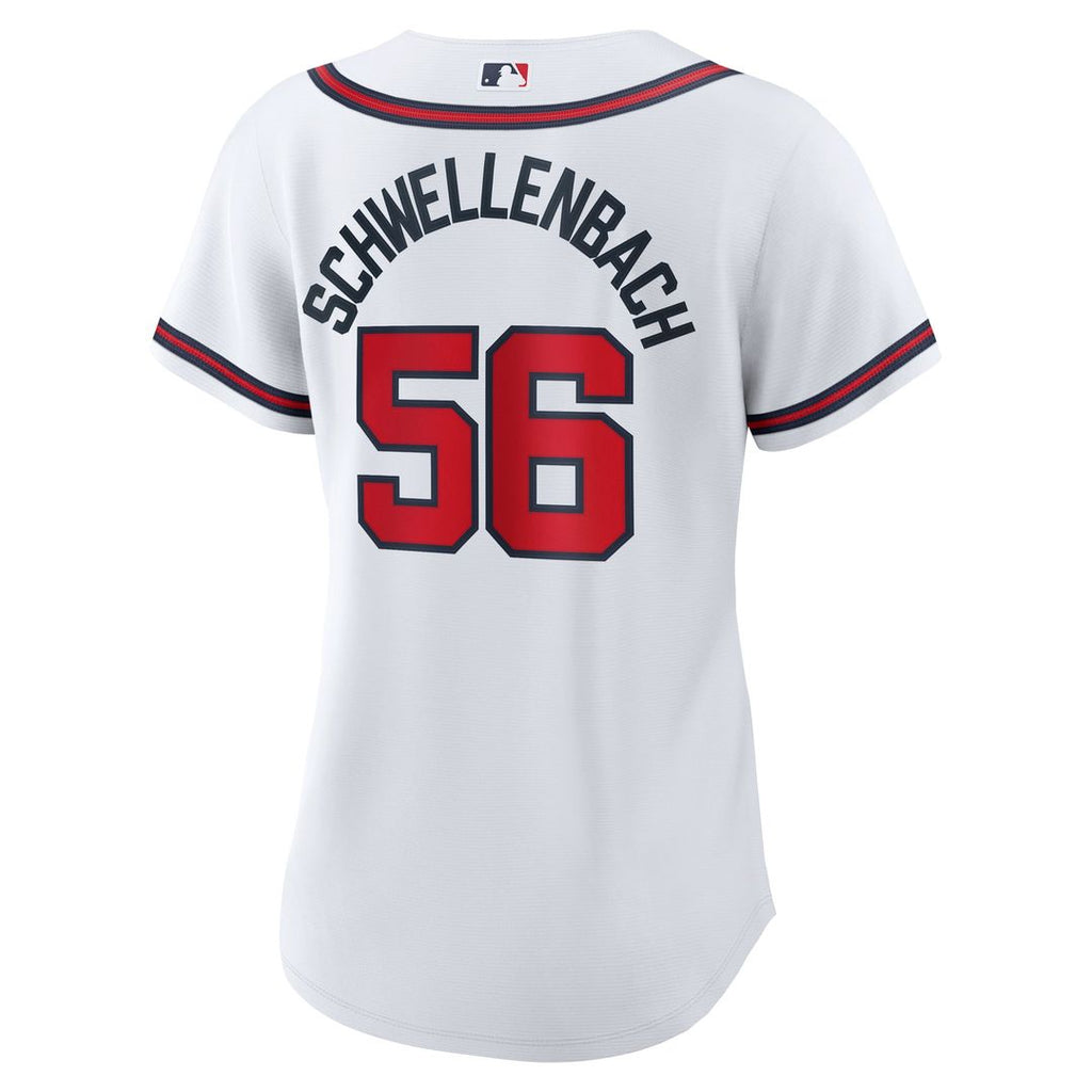 Atlanta Braves Spencer Schwellenbach Women's Home Replica Jersey — White