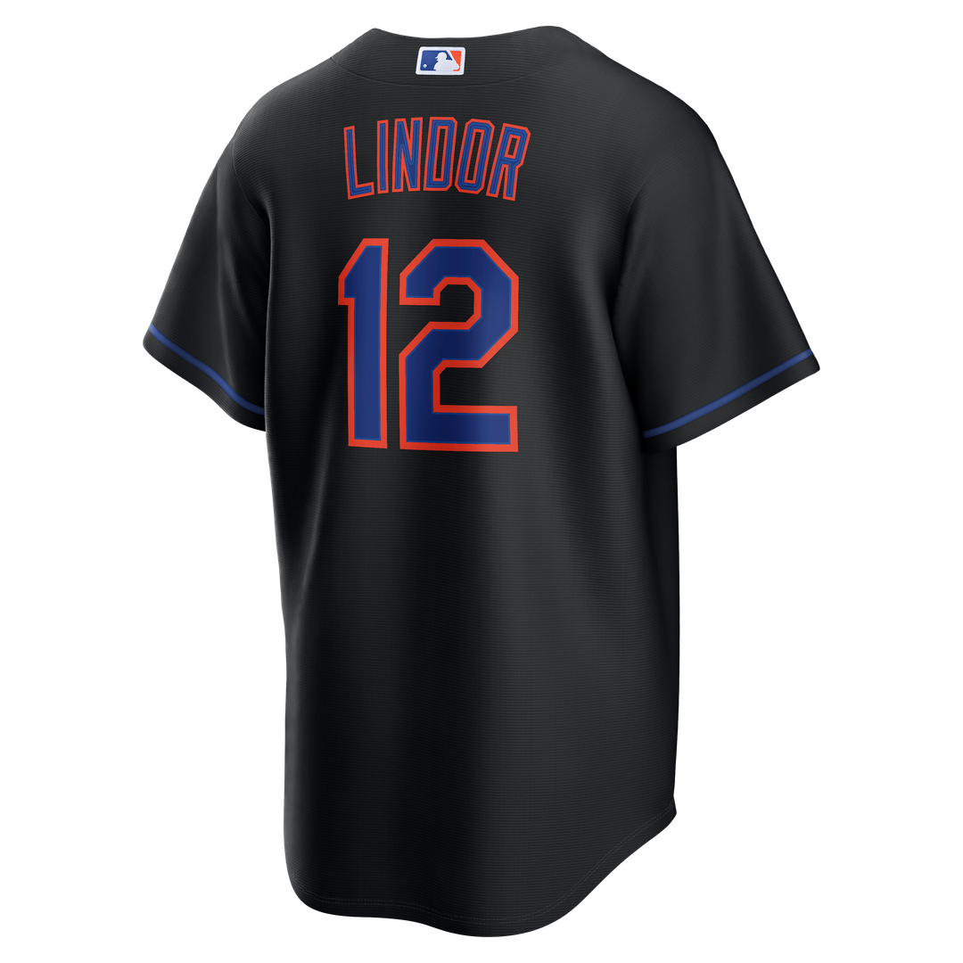 New York Mets Francisco Lindor Alternate Replica Jersey — Black