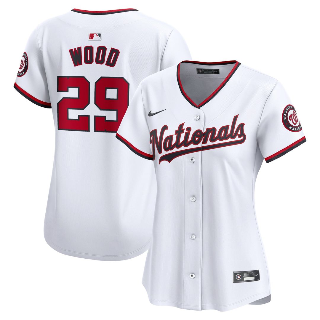 Washington Nationals James Wood Women's Home Limited Jersey — White
