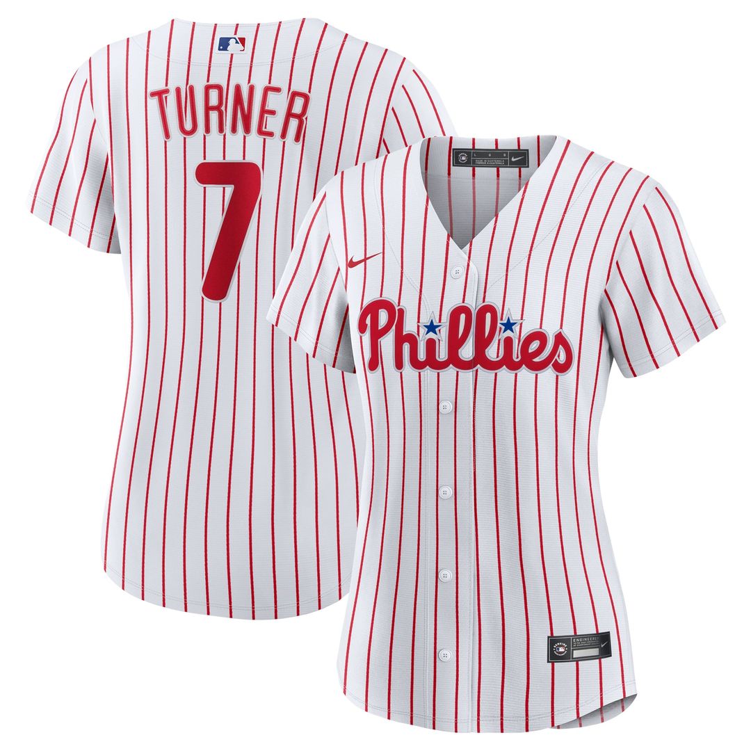 Philadelphia Phillies Trea Turner Women's Home Replica Jersey — White