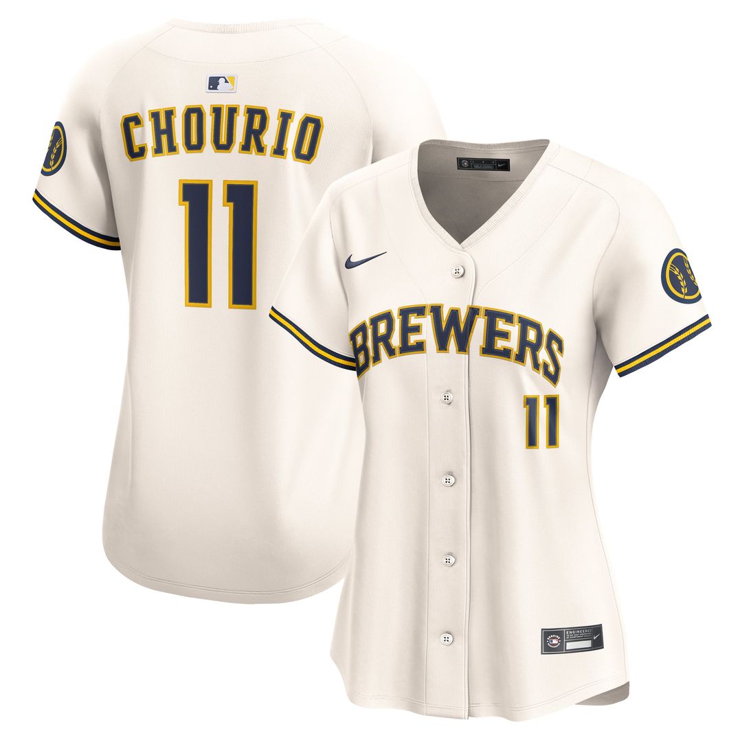 Milwaukee Brewers Jackson Chourio Women's Home Limited Jersey — Cream