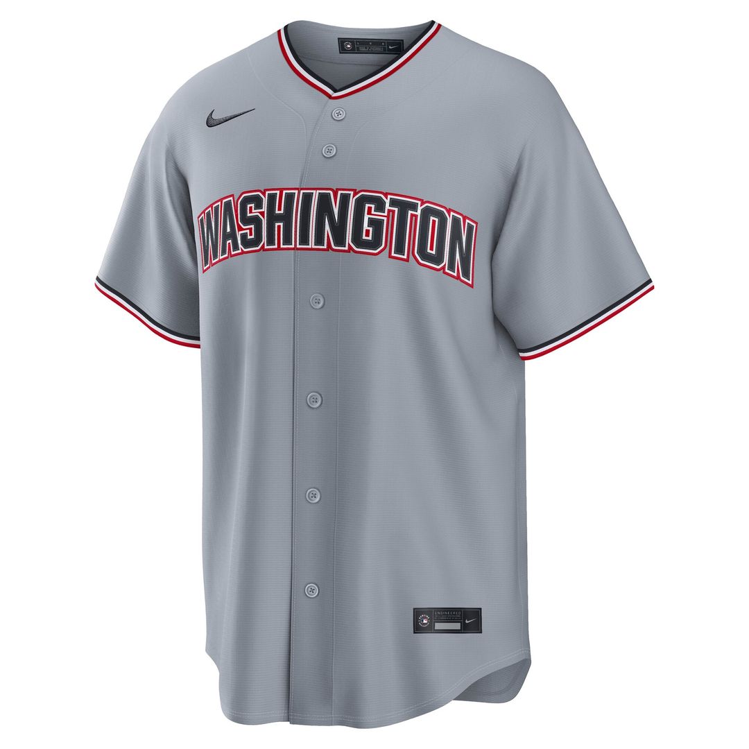Washington Nationals James Wood Road Replica Jersey — Gray