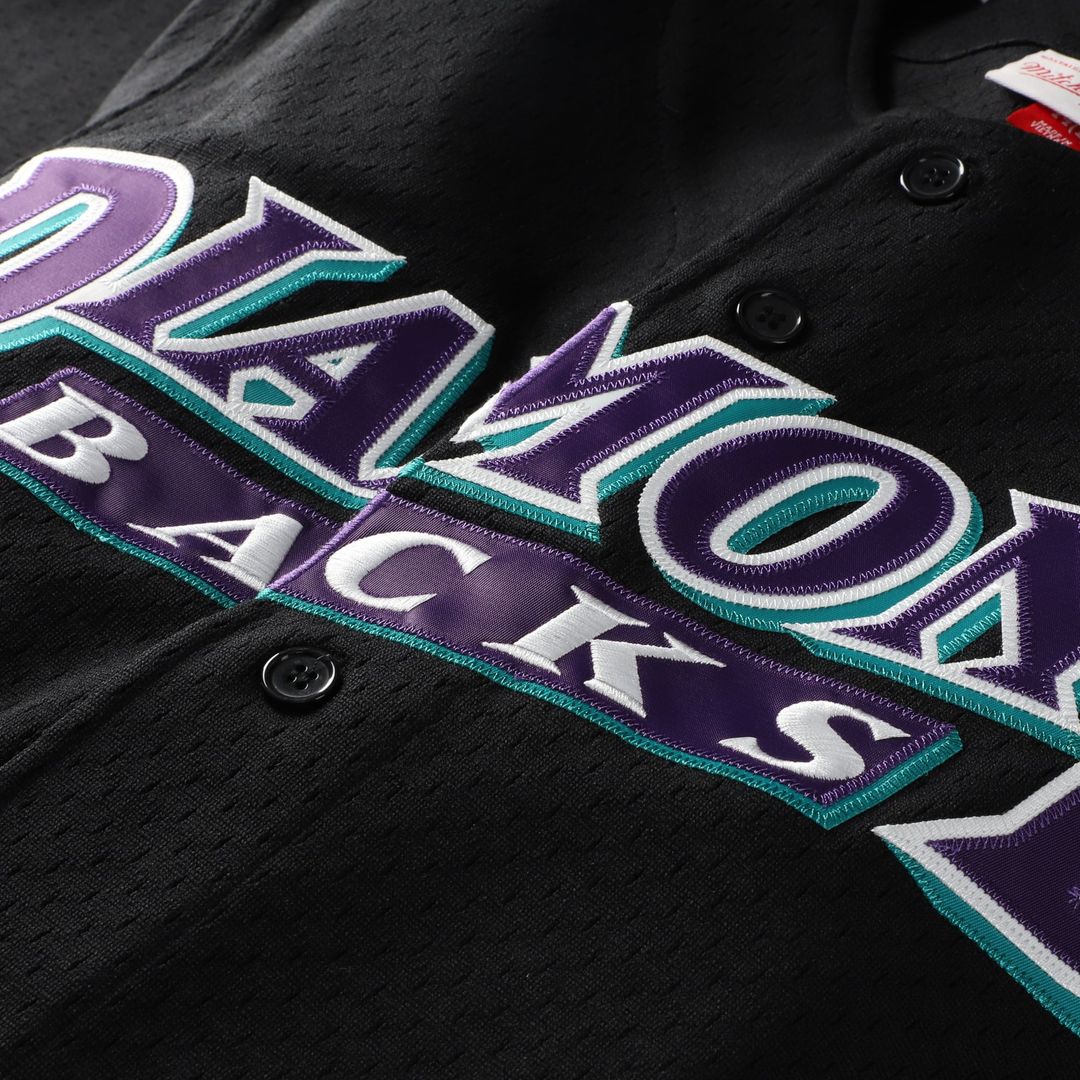 Arizona Diamondbacks Randy Johnson Cooperstown Mesh Batting Practice Button-Up Jersey — Black