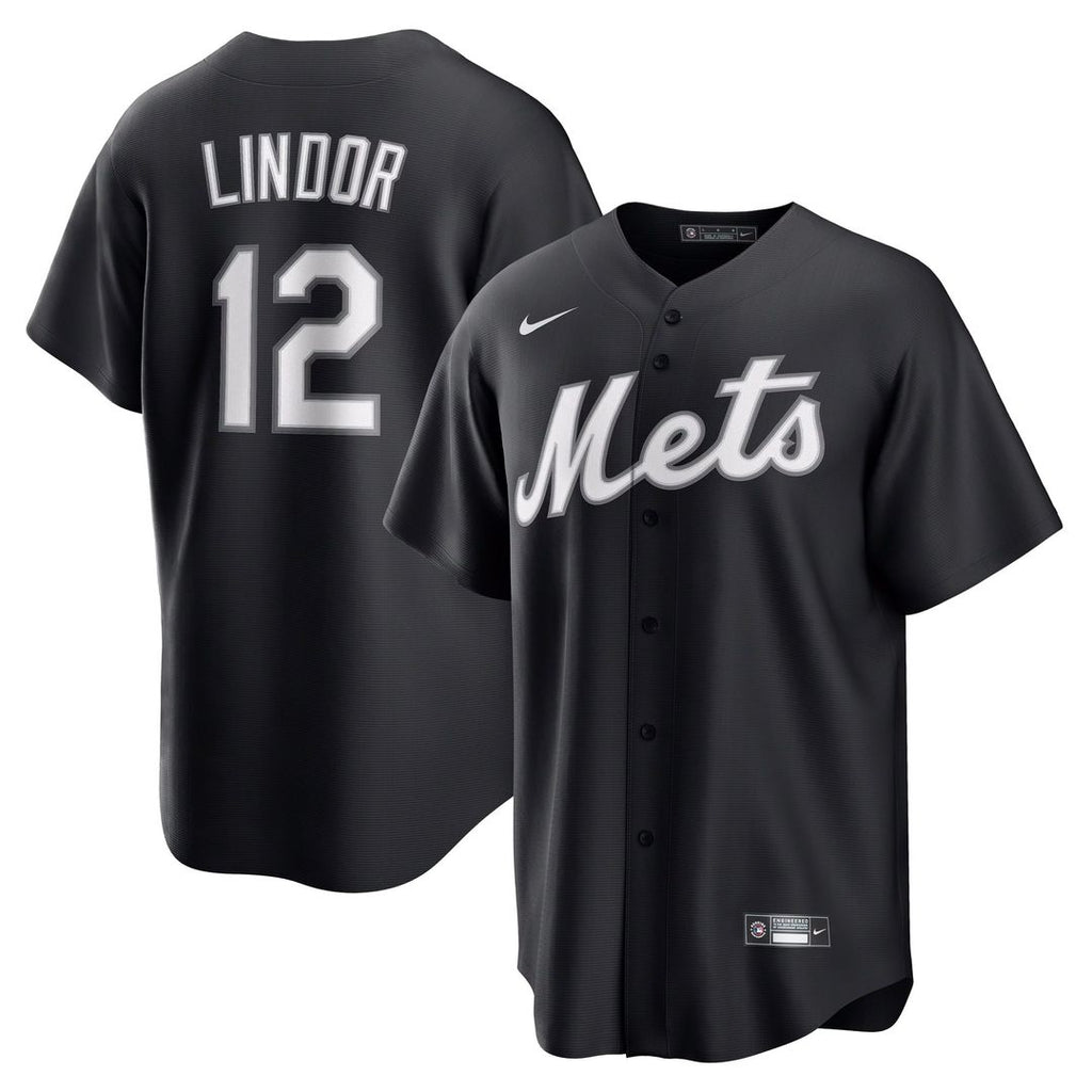 New York Mets Francisco Lindor Replica Jersey — Black