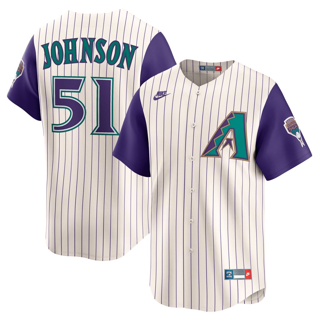 Arizona Diamondbacks Randy Johnson Throwback Cooperstown Limited Jersey — Cream