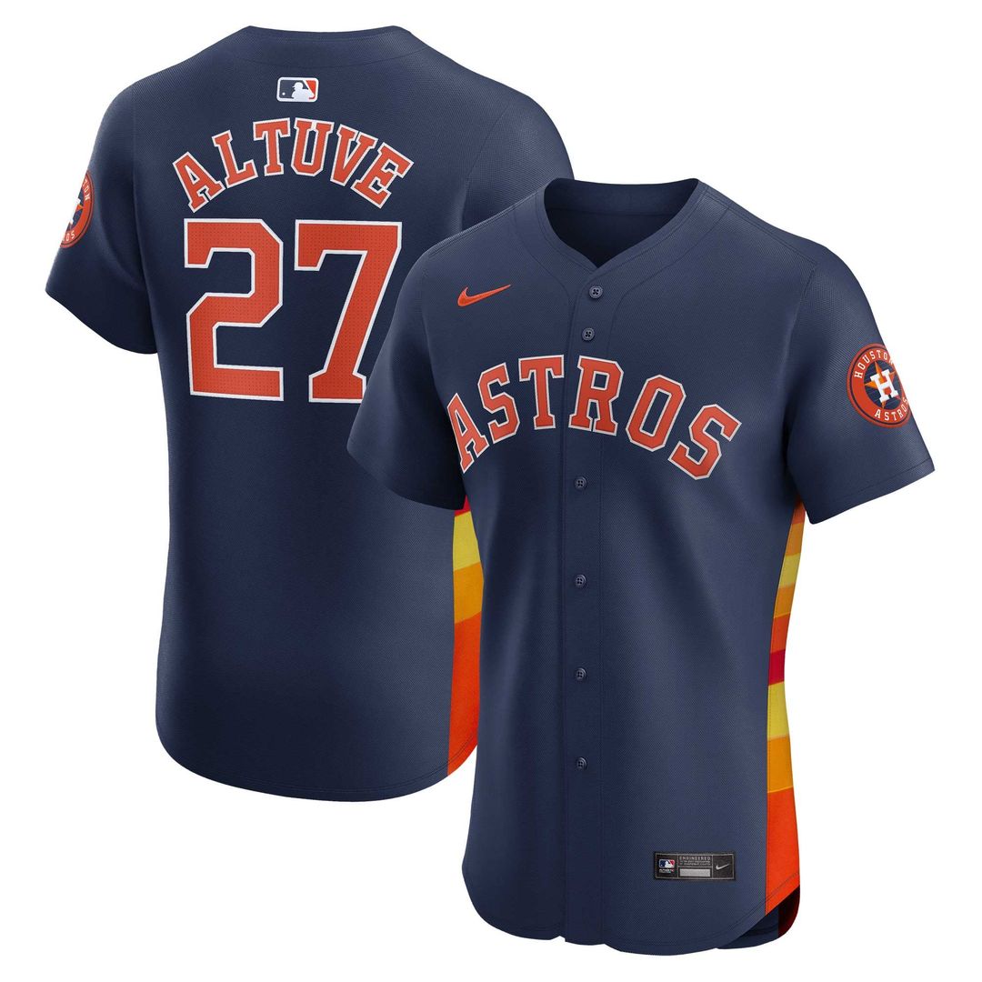 Houston Astros Jose Altuve Alternate Elite Jersey — Navy