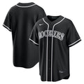 Colorado Rockies Fashion Replica Black Out Jersey