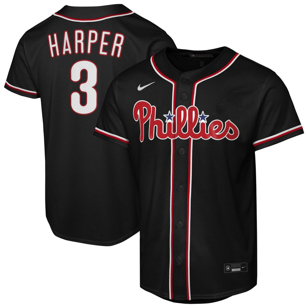 Philadelphia Phillies Bryce Harper Youth Fashion Replica Jersey — Black