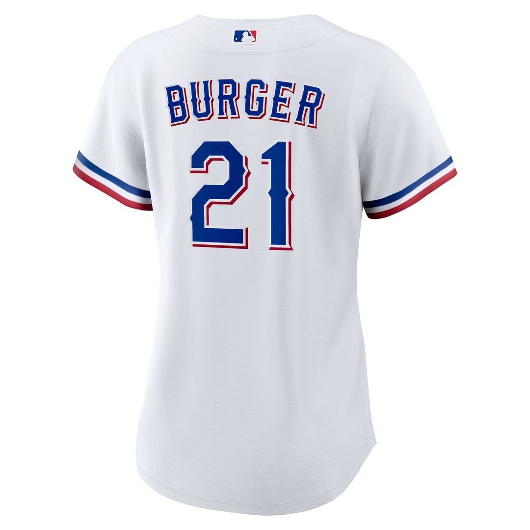 Texas Rangers Jake Burger Women's Home Replica Jersey — White