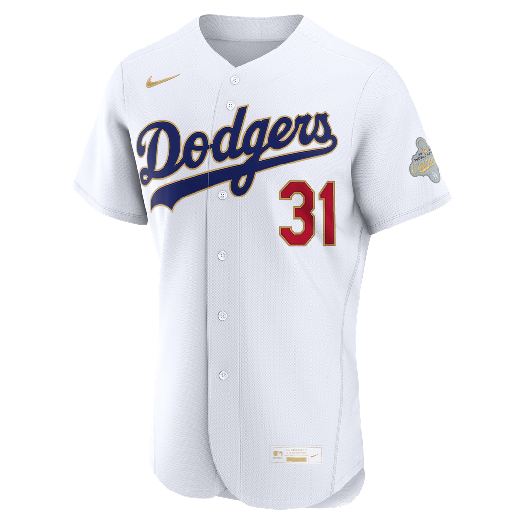 Los Angeles Dodgers Tyler Glasnow 2026 Gold Collection Authentic Jersey — White