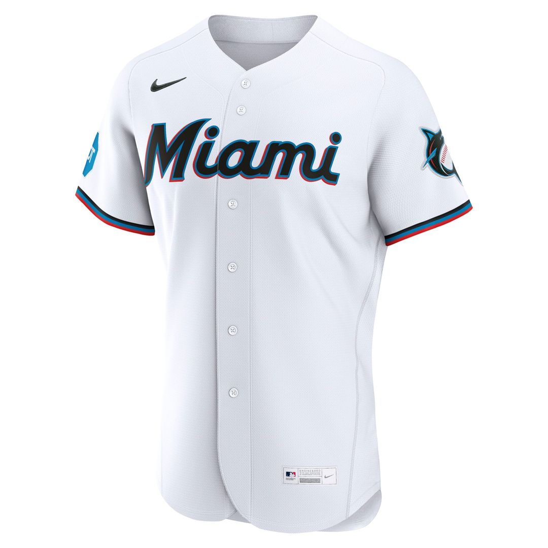 Miami Marlins Home Authentic Jersey — White