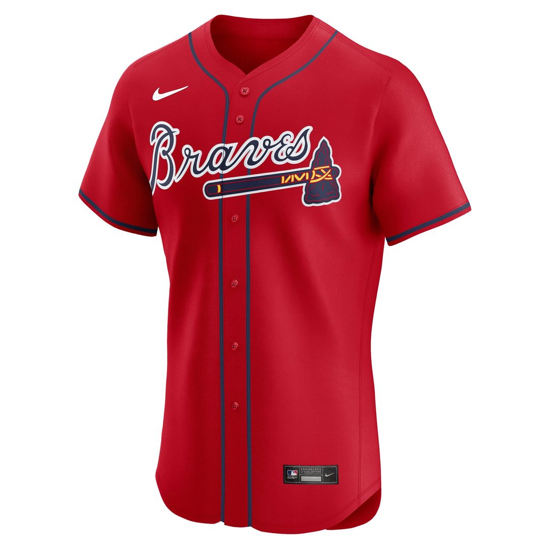 Atlanta Braves Ronald Acuña Jr. Alternate 2 Elite Jersey — Red