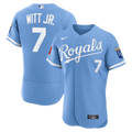Kansas City Royals Bobby Witt Jr. Alternate Authentic Sponsor Patch Jersey — Light Blue