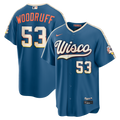 Milwaukee Brewers Brandon Woodruff 2026 City Connect Stadium Jersey — Mineral Blue