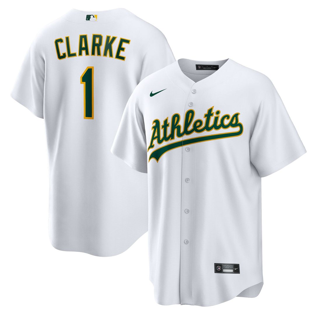 Athletics Denzel Clarke Home Replica Jersey — White