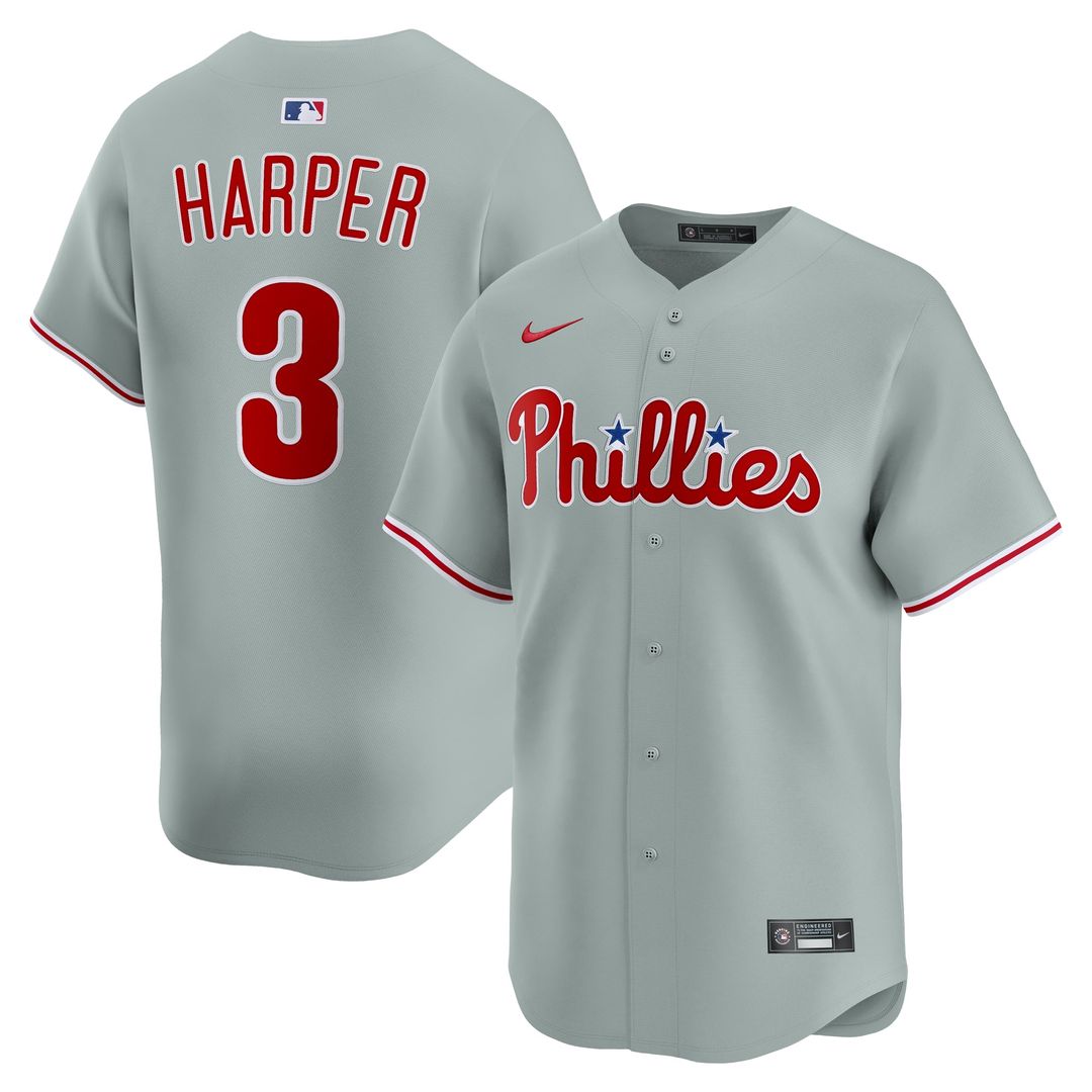 Philadelphia Phillies Bryce Harper Road Limited Jersey — Gray