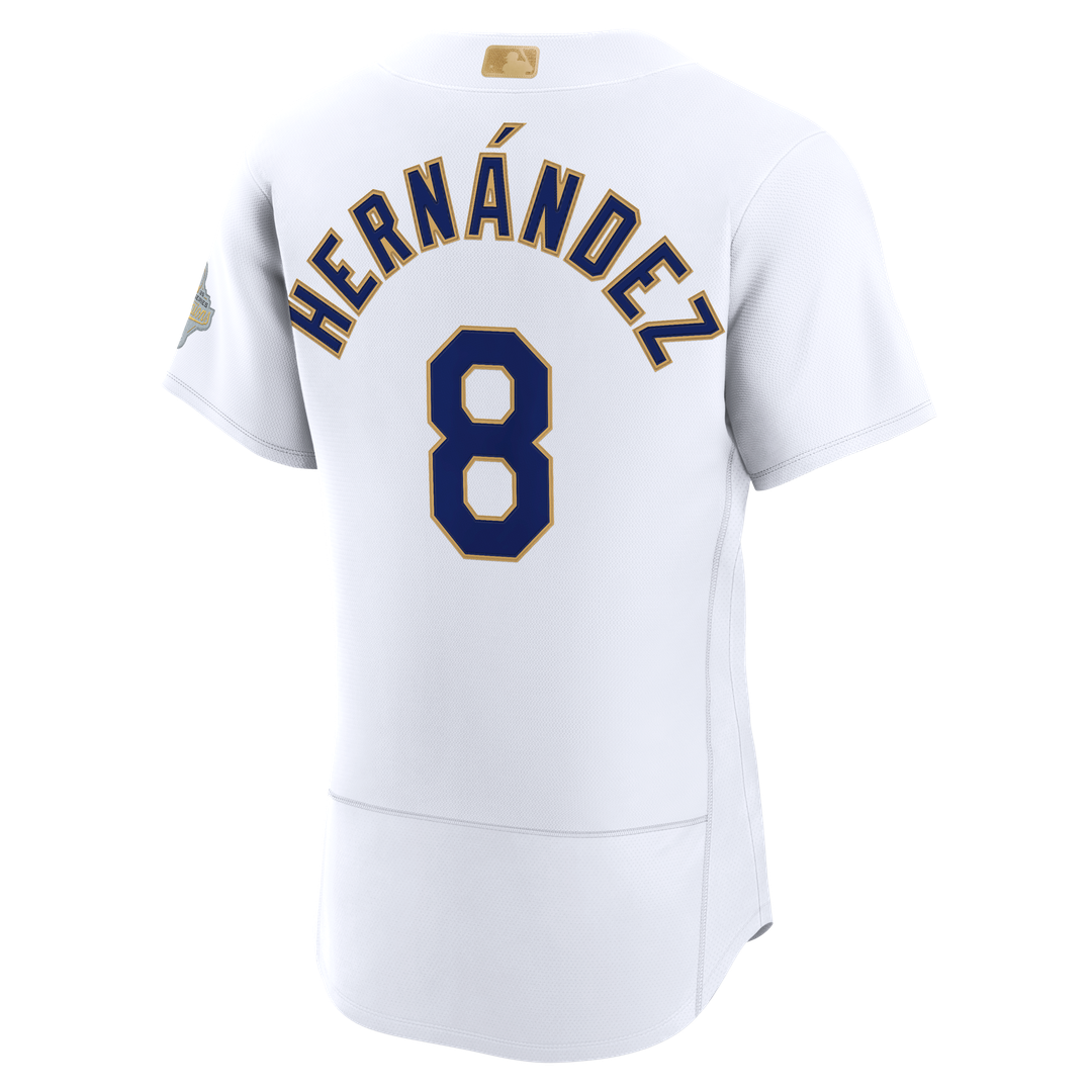 Los Angeles Dodgers Enrique Hernández 2026 Gold Collection Authentic Jersey — White