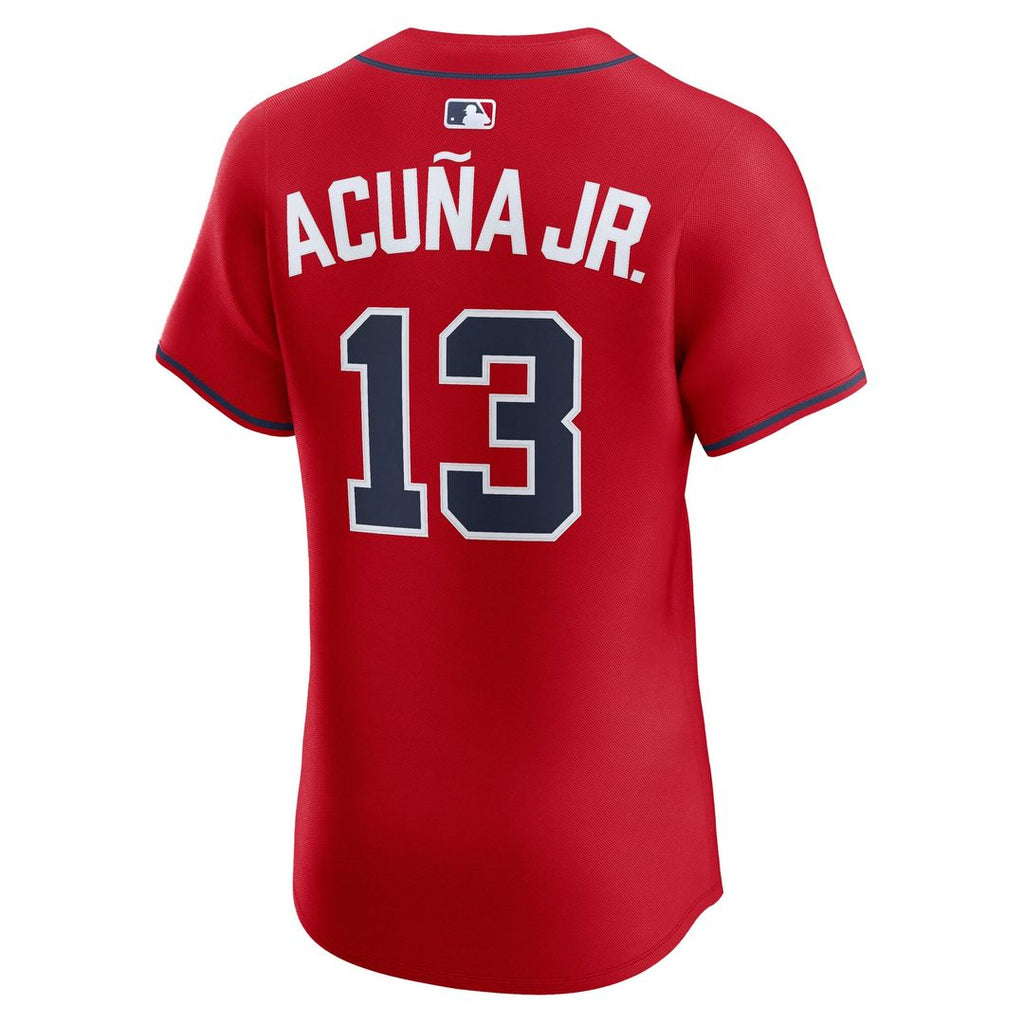 Atlanta Braves Ronald Acuña Jr. Alternate 2 Elite Jersey — Red