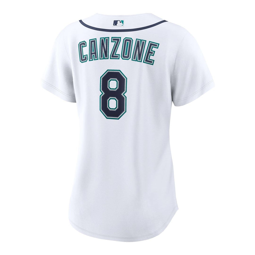 Seattle Mariners Dominic Canzone Women's Home Replica Jersey — White